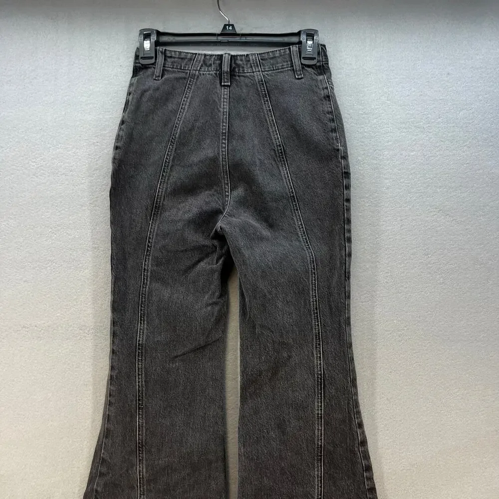 We The Free Jeans Women's 26 (2) Black Ultra Flare Wide Leg Boho Preppy Witchy - Picture 5 of 13